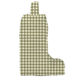 Anthia Gingham Olive/Linen Quilted Boot Bag