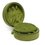 Velvet Jewelry Zip Case / Travel Organizer - Martini - Olive