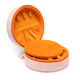 Velvet Jewelry Zip Case / Organizer - Cowgirl Boots - Pink