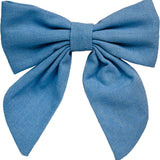 Beau Bottles Blue Linen Bottle Bow