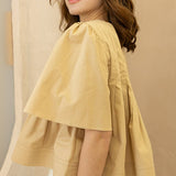 Paige Pleated Short Sleeve Blouse
