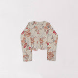 Natalie Floral Pink Cropped Quilted Jacket