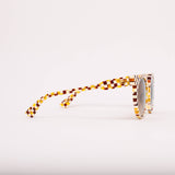 Aster - Toasted Moxie Round Checkered Sunglasses