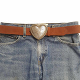 Western Heart Buckle w. Genuine Suede Belt