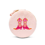 Velvet Jewelry Zip Case / Organizer - Cowgirl Boots - Pink